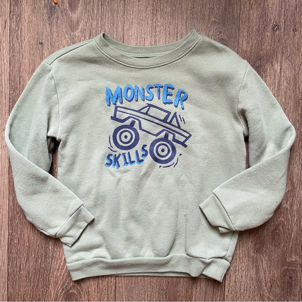 Garanimals Monster Truck Graphic Sweatshirt - Olive